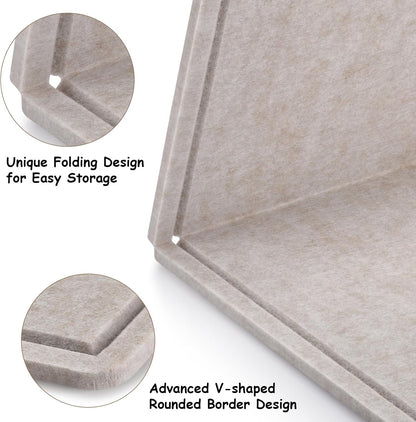 Large Bulletin Board, Foldable 72x48 Inches Cork Board Alternative, Large Felt Board Decorative Pin Board for Wall, Foldable Photo Board Self-Adhesive Vision Board with 36 Pushpins Light Khaki
