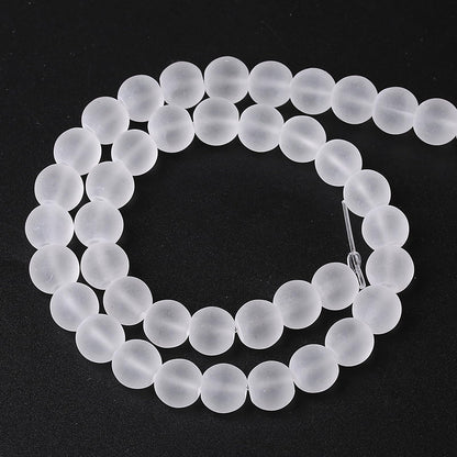 6MM 60PCS Matte White Glass Spacer Loose Beads for Jewelry Making DIY Bracelet Necklace