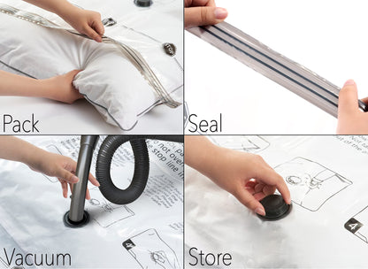 SpaceAid Jumbo Vacuum Storage Bags, Space Saver Sealer Compression Bags for Comforters, Blankets, Pillows, Bedding, Clothes (X-Large 3 Pack)