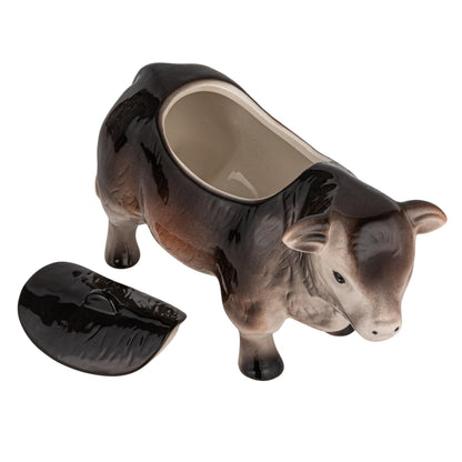 Creative Co-Op Vintage Ceramic Cow Shaped Cookie Jar
