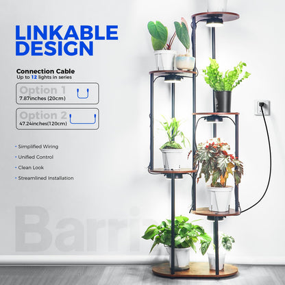 Barrina Puck Grow Light, Full Spectrum 5000K, 36W (4 x 9W), 4 Packs with Timer, Aluminum, Model OG09-B4T, Black