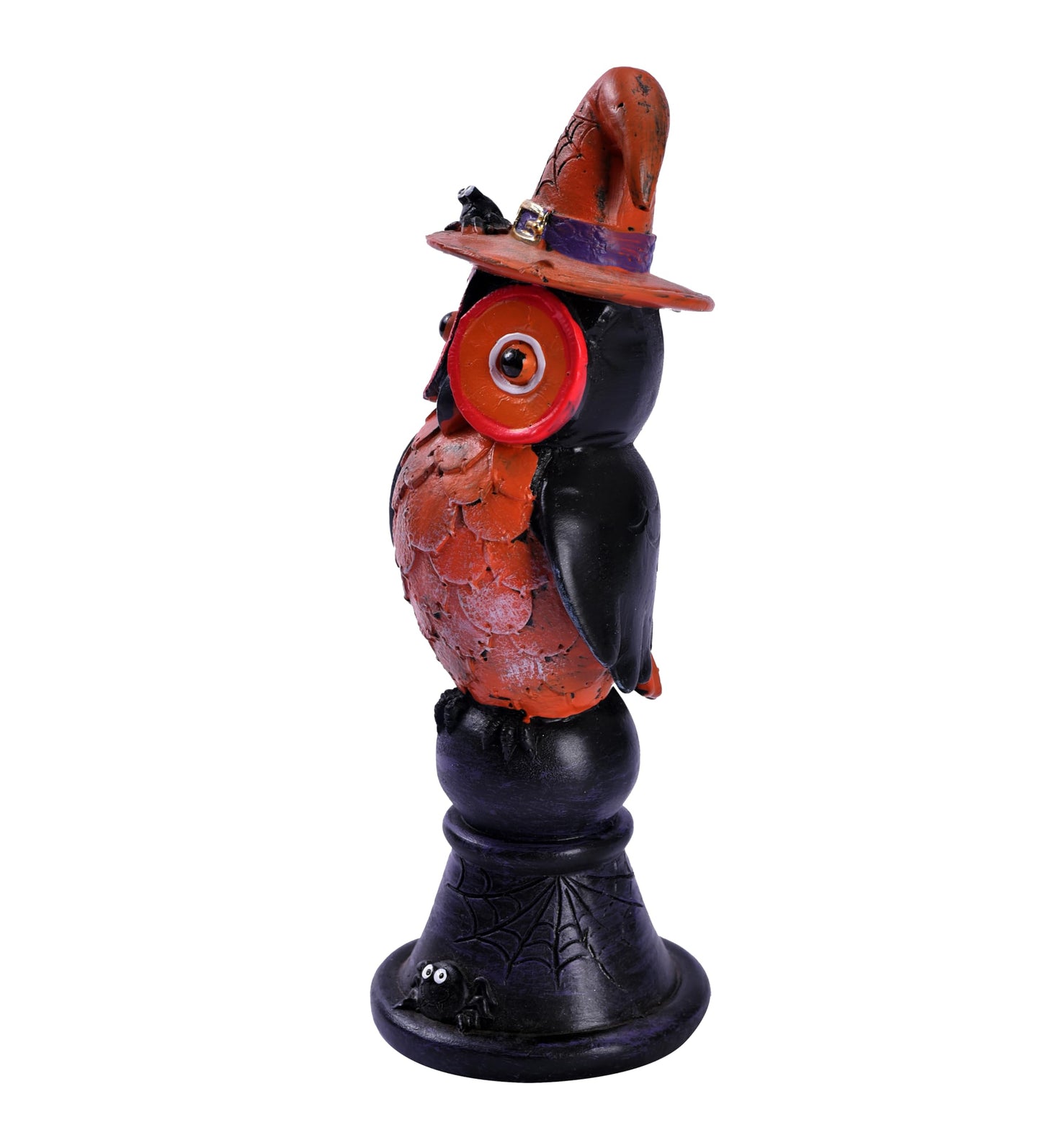 voiyio Resin Owl Statue Decor Home Indoor Halloween Party Decoration Figurine with Witch Hat Room Table Decoration Aesthetic Works of Art of Plastic (Orange)