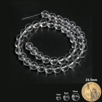 Yochus 45pcs Clear Quartz Stone Beads，8mm Healing Power Natural Stone Round Loose Beads for Jewelry Making Earring Necklace DIY Crafts