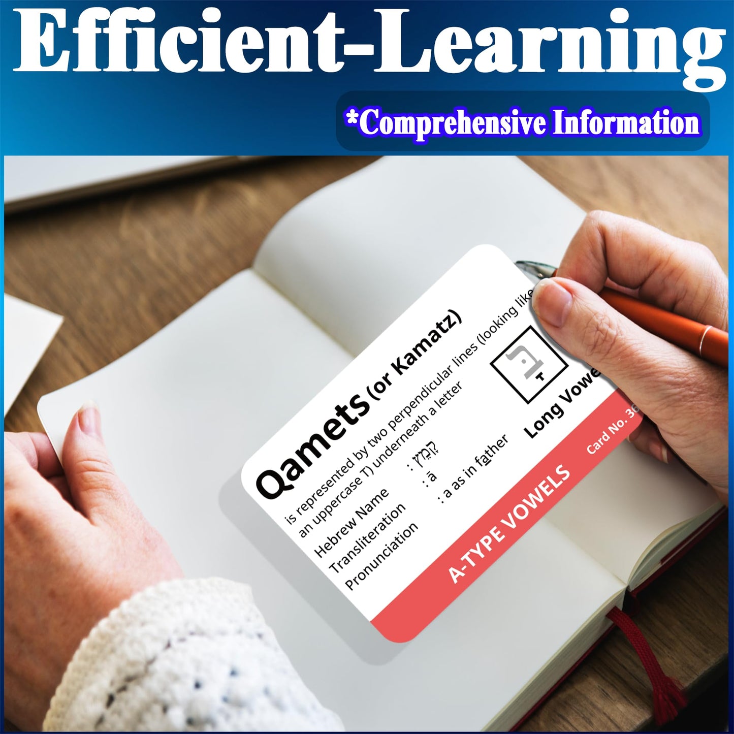 Zivosely Hebrew Biblical Alphabet Flashcards, Complete Large Size 57 Cards Includes Consonants, Vowels, with Dagesh & Final Form, Hebrew Alef Bet Letter Educational Cards for Jewish Language Learning
