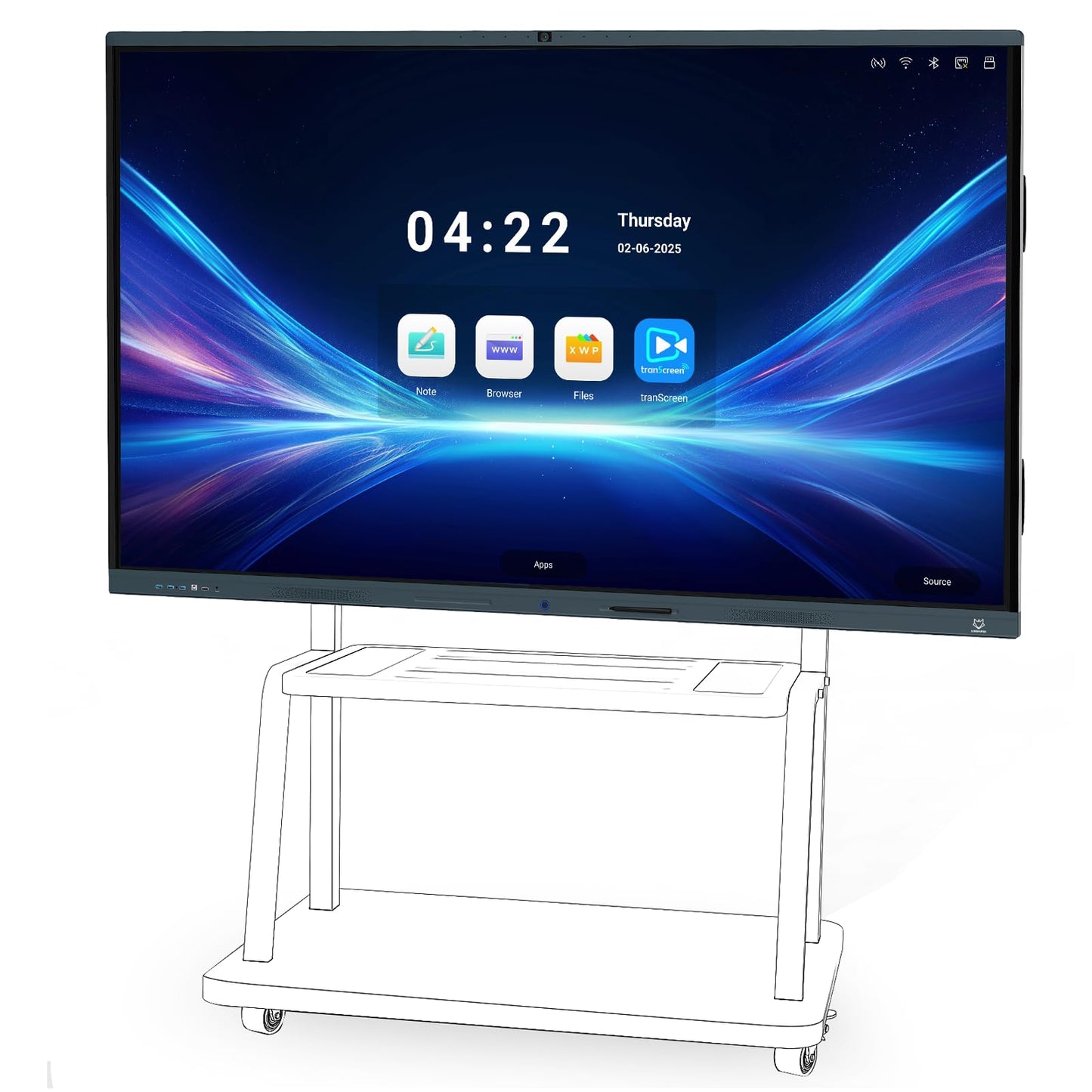 LINGHUFOX 86'' Smart Board, 4K Touch Screen Interactive Whiteboard Display, AI Camera with 8 Mics, Android 13.0 8+128G, All in One Smartboard for Classroom Office Home (Board+Wall Mount)