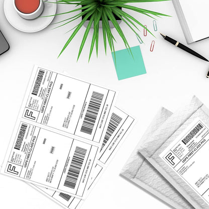BESTEASY 16000 Half Sheet Self Adhesive Shipping Labels, Laser/Ink Jet White Blank Shipping Labels 8.5" x 5.5" Address Labels (8000 Sheets Total 16000 Labels)