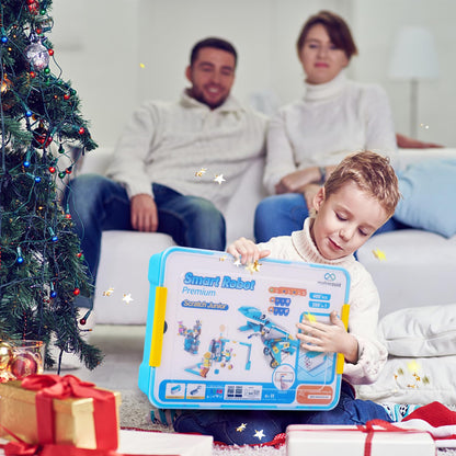 Makerzoid Coding Robot Kit for Kids, 200-in-1 RC Robot Building Toys with Motor Sensor,Scratch JR Coding Set with 36 Video Courses, Birthday for Kids 6+ (400+ Blocks)