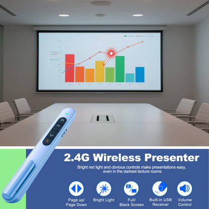 QUI Presenter Clicker Bundle | BK600 Slim-Shaped USB A Blue & Remote-Shaped USB A Blue