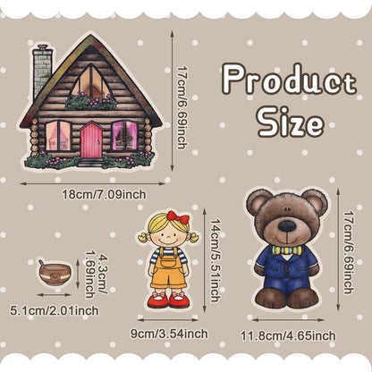 Peryiter 24 Pack Goldilocks and The Three Bears Felt Board Story Sets Precut Flannel Board Figures Stories for Preschool Toddlers Stories Play Activity