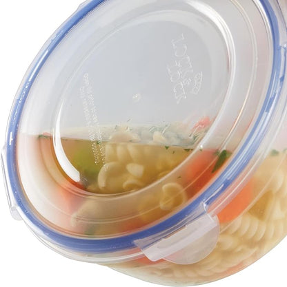 LocknLock Easy Essentials Food Storage lids/Airtight containers/Stackable, BPA Free, 6 Piece, Clear