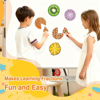 PraxiKidy Magnetic Fraction Tiles & Circles, Bars,Math Manipulatives 2nd, 3rd, 4th, 5th Grade,Fraction Manipulatives for Kids Teachers Demonstration Teaching Homeschool Supplies Classroom Whiteboard