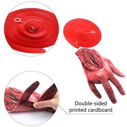 Blulu Scary Halloween Decorations Blood Weapon Hanging Swirl, Fake Scary Broken Blood Hands and Feet Broken Parts Foil Swirl for Haunted Halloween Vampire Zombie Party Supplies, 30 Count
