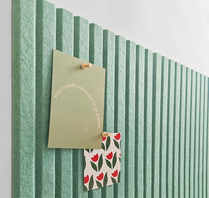 Large Cork Board for Office, 8 Pack Felt Wall Tiles with Slat Wall Paneling and Safe Removable Adhesive Tabs, Felt Bulletin Board Pin Board Cork Boards for Walls - Jade Green