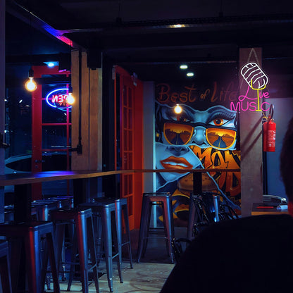LooKLight Guitar Rock and Roll Neon Sign,Neon Light Sign,Led Neon Light for Wall Decor,Guitar Shape Light Up Sign,USB Neon for Bar Live Music Vocal Recital Concert Man Cave