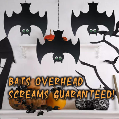 Manortang Bats Hanging Halloween Decorations with Glowing Eyes 3pcs Spooky Stylish Décor for Fun Halloween…