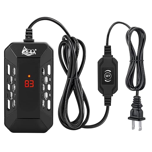 AQQA Aquarium Submersible Heater for Fish Tank,HD Temperature Display and Built-in Thermometer,External Controller Temperature Control Range 59℉-93℉,Safety Control Protects 25W