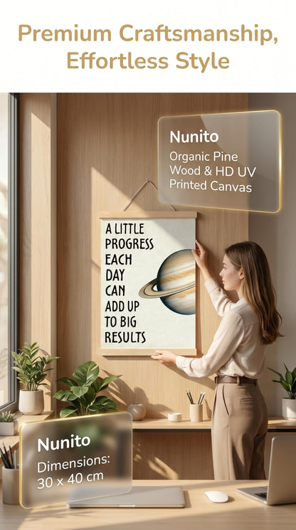 CVDGUFY Motivational Wall Art – Inspirational Wooden Scroll for Office, Classroom, and Home Decor – 30x40cm Hand-Painted Poster with UV Printing