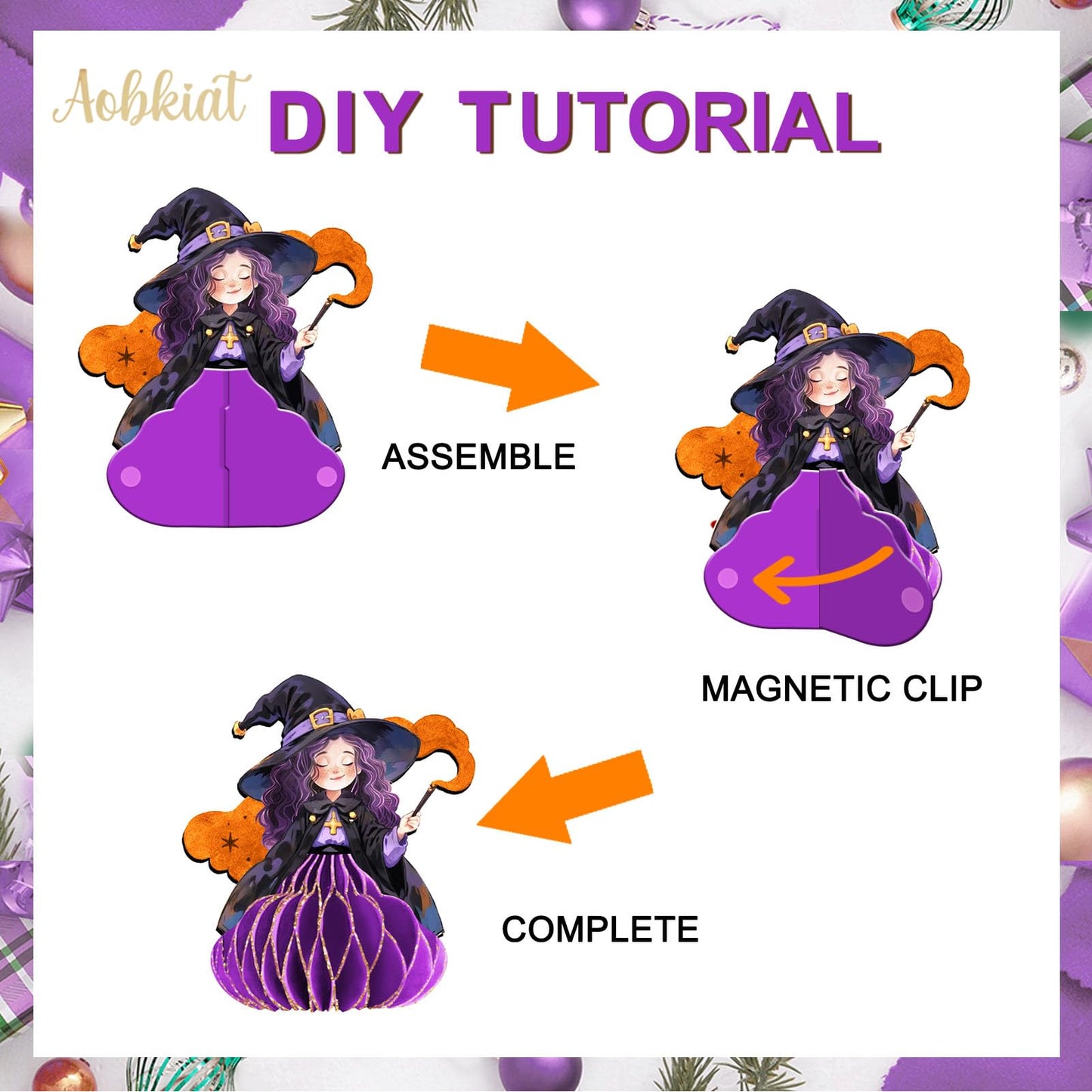AOBKIAT Halloween Party Decorations,5PCS Hanging Honeycomb Ornaments
