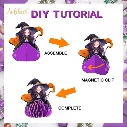 AOBKIAT Halloween Party Decorations,5PCS Hanging Honeycomb Ornaments