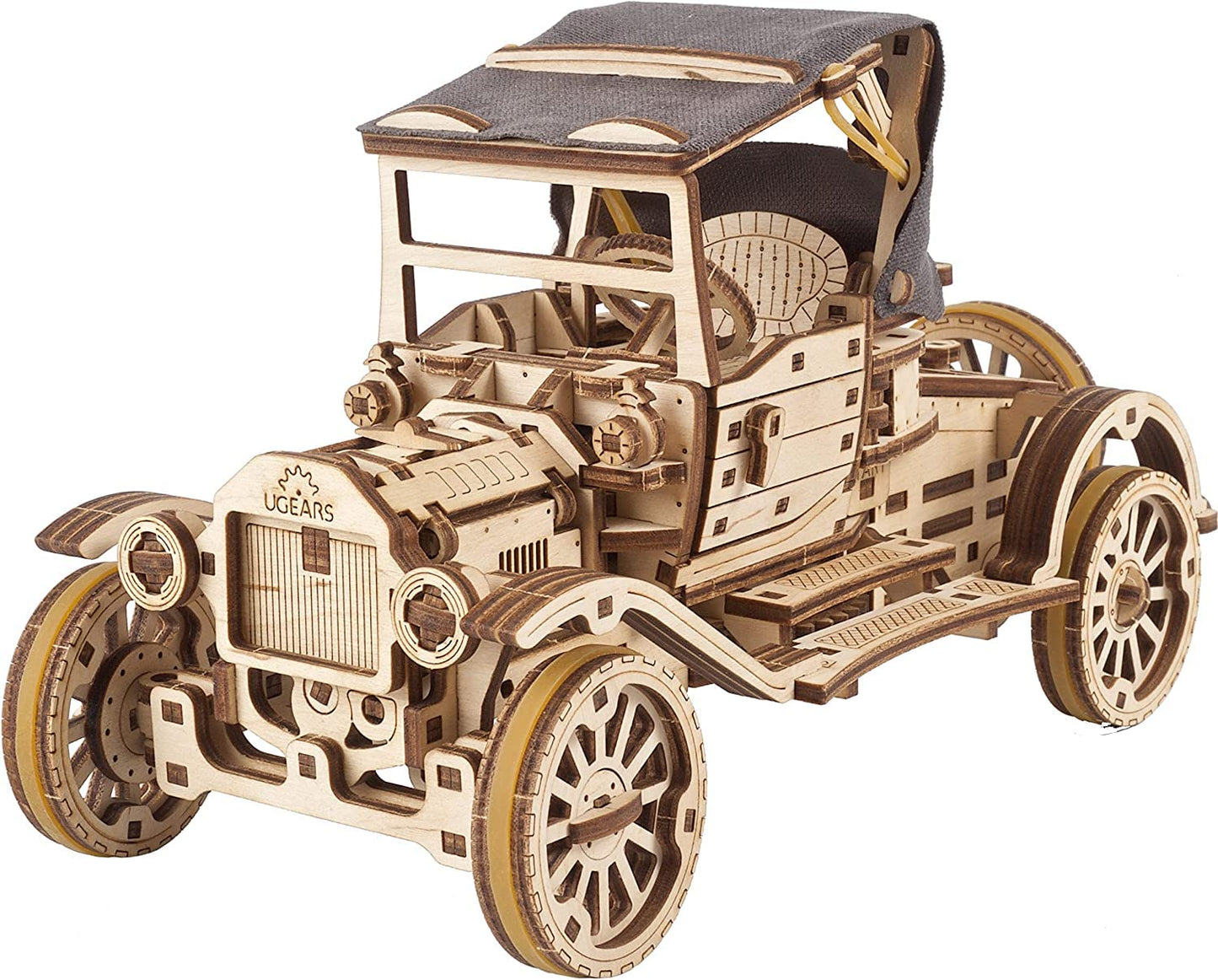 UGEARS Retro Car Model T 3D Wooden Puzzles for Adults - Wooden Model Kits for Adults Model Classic Car Kits Hobbies for Men Models for Adult to Build Brain Teaser, Hobby Set