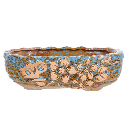 Operitacx 7.48 Inch Ceramic Succulent Pot, Large Succulent Planter for Plant Windowsill Office Desk