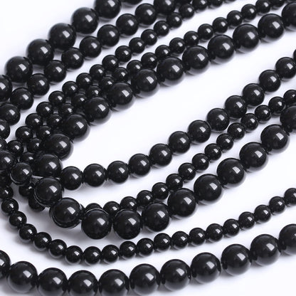 38PCS 10MM Natural Black Agate Stone Beads Round Loose Beads for welry Making DIY Bracelet Necklace Accessory 15 Inches