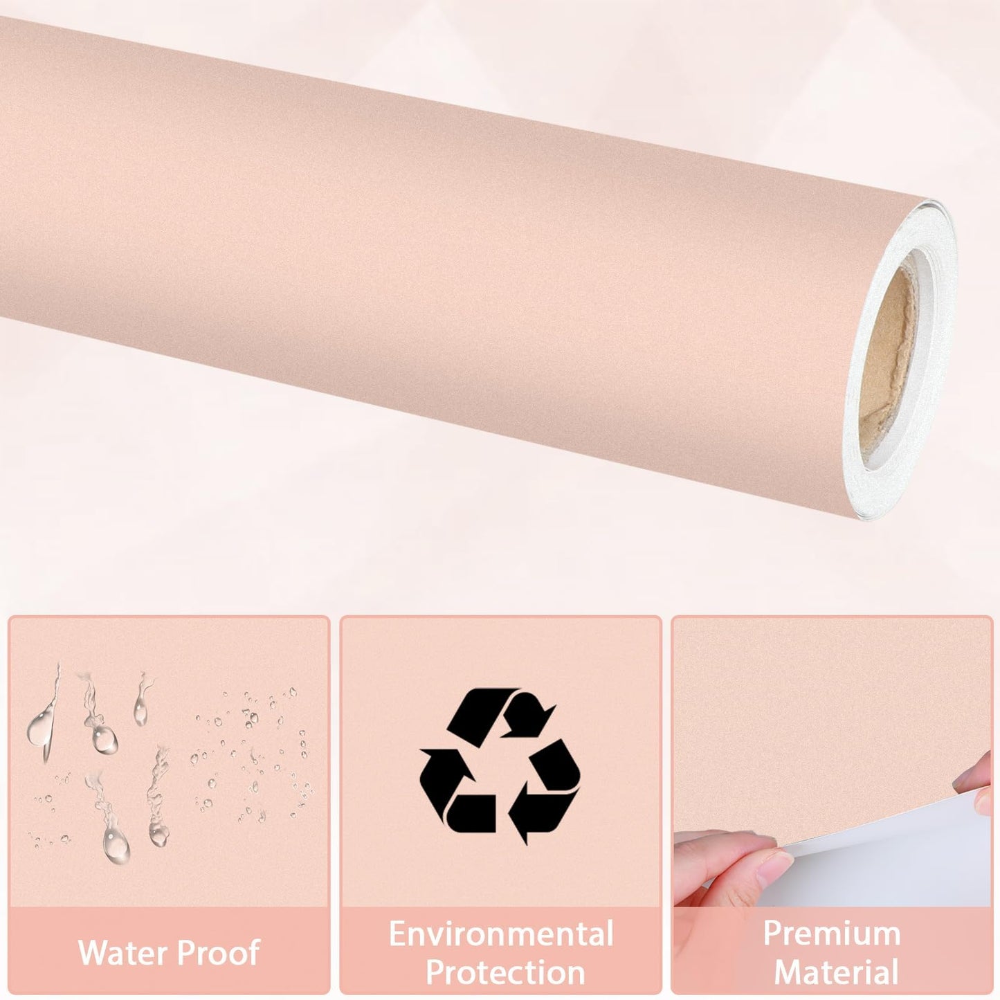 Qyeahkj Pink Bulletin Board Paper Roll Girl Blush Pink Bulletin Board Background Paper Fade Resistant Classroom Decoration Poster Art Craft Home Wall Education Decoration Supplies 17.7in x 20ft
