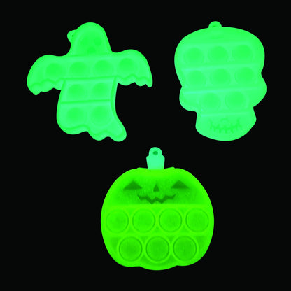 Raymond Geddes Glow-in-The-Dark Halloween Pop 'N' Toys (18 Pack) Sensory Toddler Popper for Relaxing - Fun Halloween Bulk
