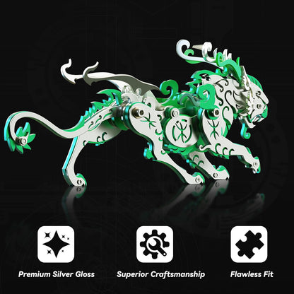 3D Metal Puzzles,3D Metal Puzzle for Adults,Mechanical Model Kit Green Bi an,Steel 3D Puzzles Stainless Steel Ornaments for Adults Home Decor Art Craft Gifts Toys.