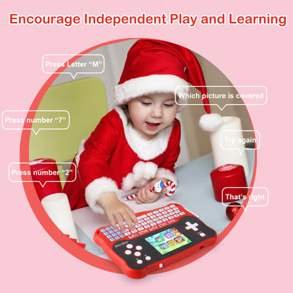 LUHYAUAN Kids Tablet/Baby Learning Pad with 102 Activities/Toddler Tablet with ABC/Words/Music/Math Interactive Educational Electronic Toys Gifts Handheld Game for Preschool Boys Girls Ages 3-12
