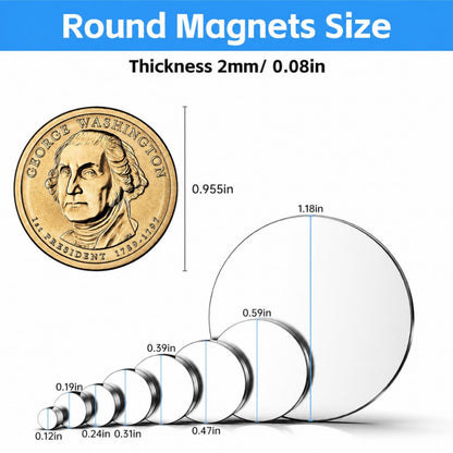 Magnets for Crafts, SIXQUEKJGH 600Pcs 8 Different Sizes Small Mini Round Neodymium Rare Earth Magnets,Tiny Disc Refrigerator Magnets for 3D Printing DIY Whiteboard Home Office Kitchen Cabinet