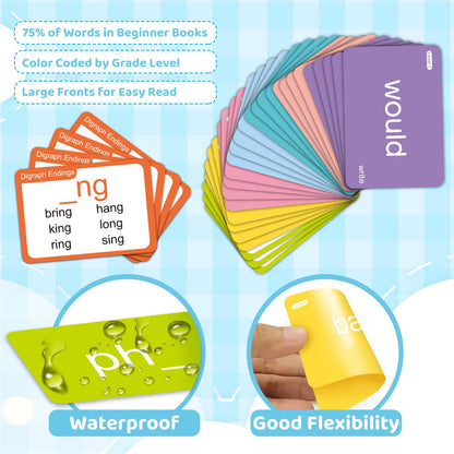 712 Sight Words/Phonics Flash Cards, Dolch & Fry High Frequency Site Words, Learn to Read CVC Blends, Short/Long Vowel Sounds, Flash Cards Games for PreK Kindergarten 1st 2nd 3rd Grade, Kids 4-10