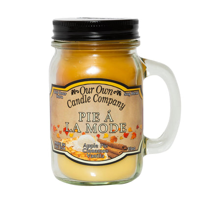 Our Own Candle Company Apple Pie Cinnamon Vanilla Scented Mason Jar Candle, 100 Hour Burn Time, Made in The USA - 13 Ounces