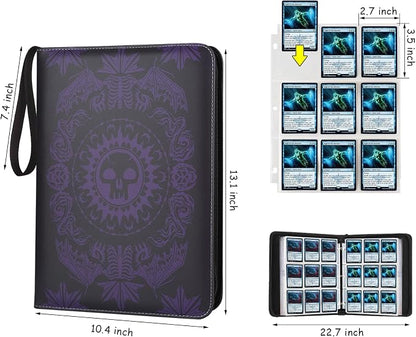 9-Pocket Card Binder for MTG,720 Double Sided Pocket PU Trading Collection Binder,Premium Collector Card Album for MTG,TCG,Yugioh,Game Cards(Purple)