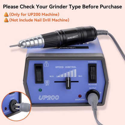 Makartt Nail Drill Handpiece for Up200 Machine:Professional Electric File Remove Gel Polish Poly Nail Gel Black B-05 Removing for Removing Acrylic Nail Polish Acrylic Nail Tools Black