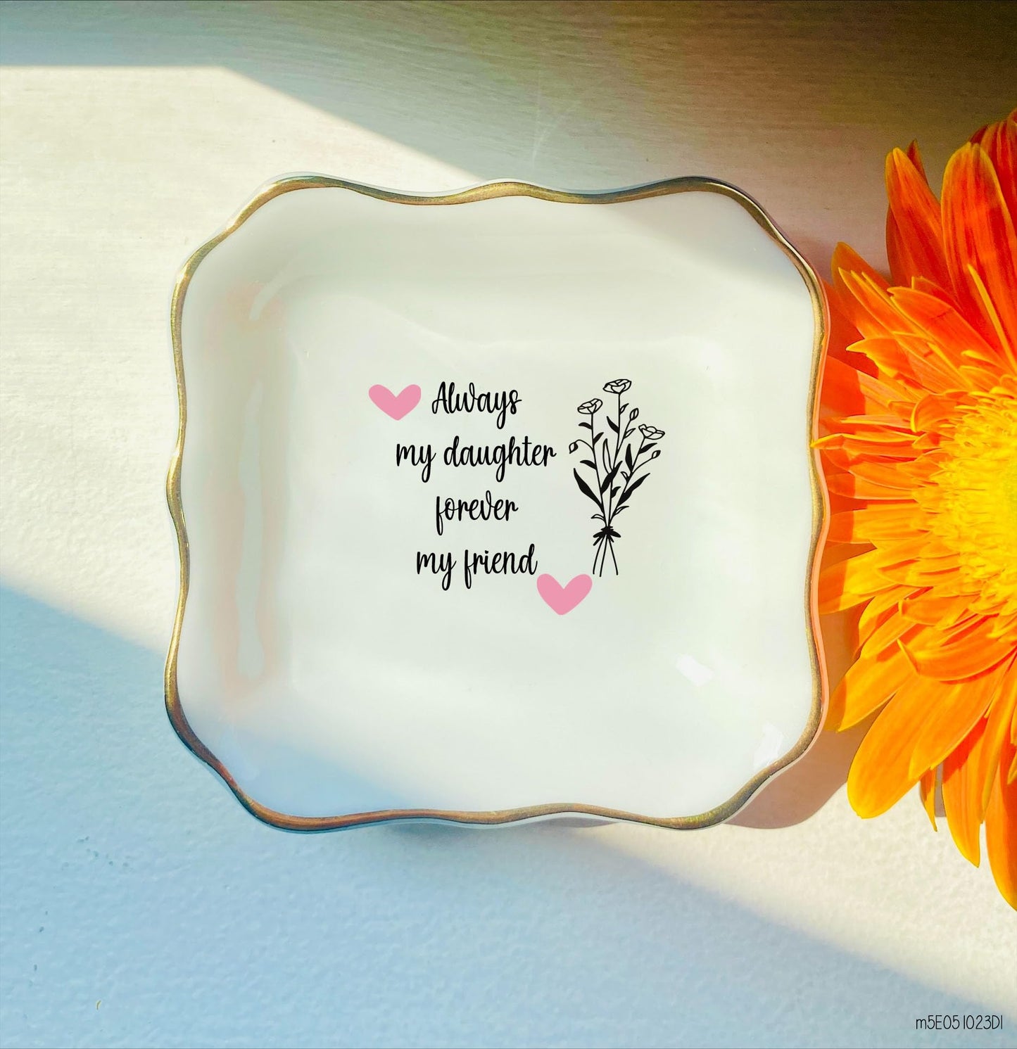 BAT TRANG Ceramic Trinket Tray, Future Daughter in Law Wedding Gift, Bridal Shower, Gifts for Bride from Mother in Law, Birthday Gift from Mom (Always My Daughter)