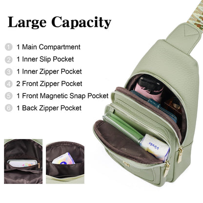 GAEKEAO Sling Bag Crossbody Bags for Women Vegan Leather Fanny Pack Chest Travel Anti Theft Purse Shoulder Bag handbags Gifts