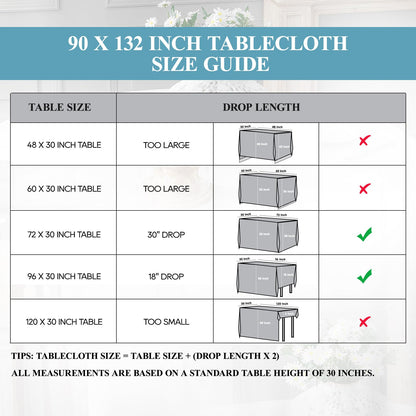 VidaFete 1 Pack Tablecloth 90 * 132inch Rectangle Table Cloth Polyester, Stain Wrinkle Resistant Polyester Dining Table Cover for Kitchen Dinning Party Wedding Tabletop Buffet Decoration(Black)