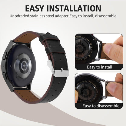 Italy Genuine Leather Watch Bands Men Women Compatible with Samsung Galaxy Watch 3 45mm/ 46mm/Gear S3 Frontier Band, 22mm Leather Watch Straps Quick Release Wear-resistant Smartwatch Replacement Strap
