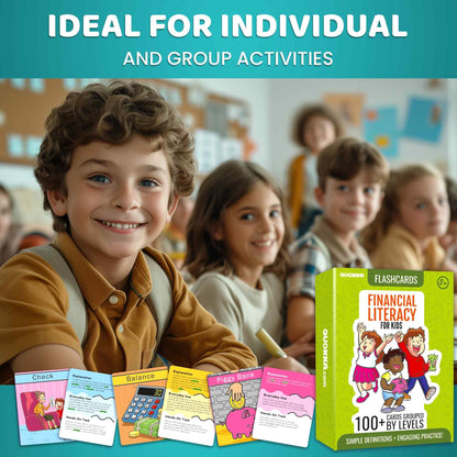 QUOKKA Financial Literacy Flash Cards for Teens – 110 Cards Teaching Kis About Money Management, Budgeting, Savings – Easy Money Games for Kids Ages 12+ – Fun Financial Literacy Games and Learning