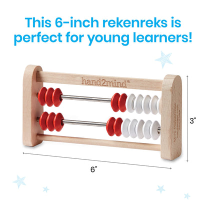 hand2mind Mini 20-Bead Wooden Rekenrek, Number Rack for Kids, Abacus for Kids Math, Counting Beads, Math Manipulatives, Elementary Teacher Must Haves (Set of 4)