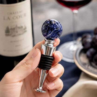 Blue Gemstone Wine Stopper, Bottle Stopper Wine Saver, Reusable Wine Corks