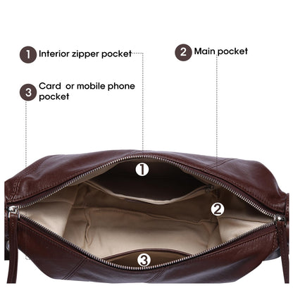 Swgsdh&Hyls Genuine Leather Bags for Women,Hobo Shoulder Bags with Adjustment Strap,Fashion Ladies Crossbody Purse, Casual Satchel (Mocha Mousse)