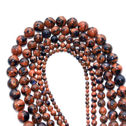 10mm Blue Gold Sand Stone Mixed Sandstone Beads Round Semi Precious Gemstone Loose Beads for Jewelry Making 14"(36-38pcs/strand)
