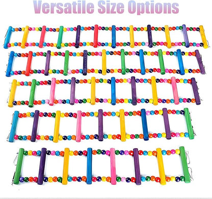 Bird Toys for Parrots Parrot Bridge, Swing Toys, and Ladders for Macaws, African Greys, Budgies, Cockatiels & Parakeets - Wooden Bird Ladder and Swing Toys for Play and Training (12.5Inch - 5 Ladders)