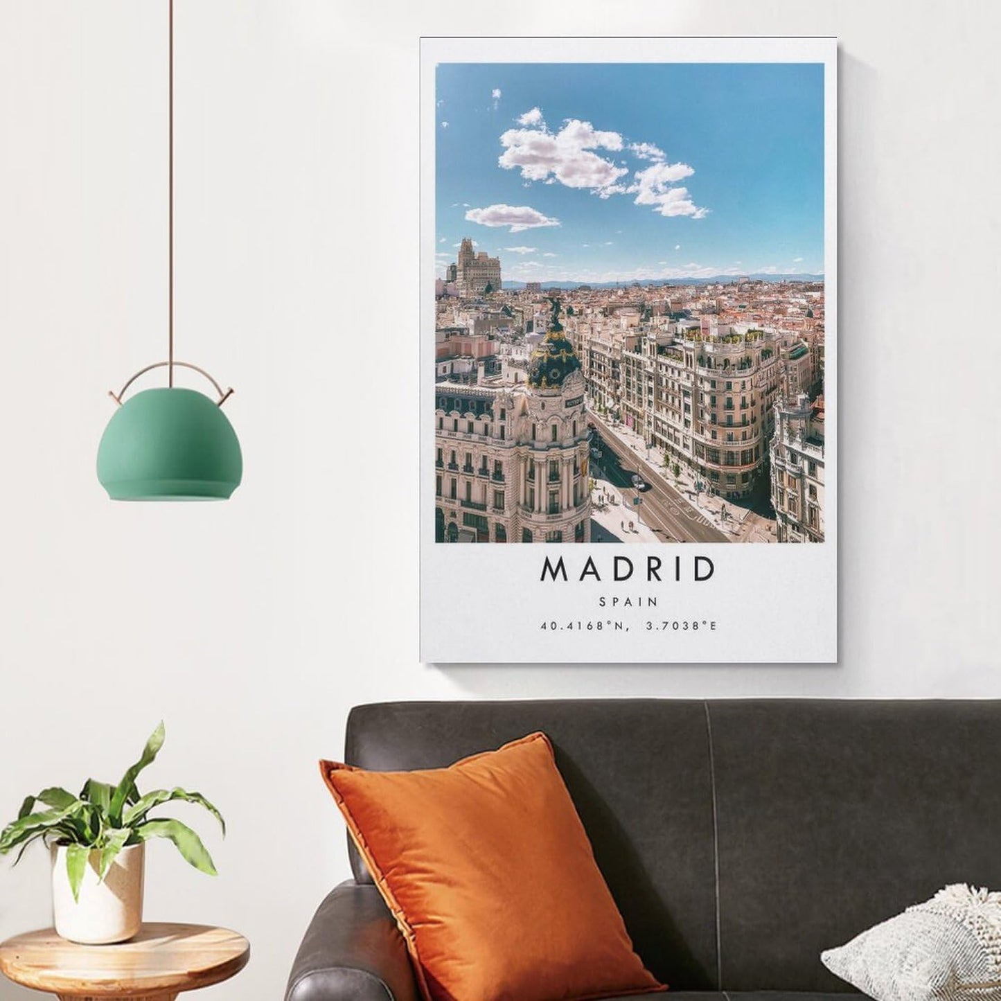JHXNJDPOST Madrid Poster, Black And White Art, Spain Canvas Wall Art Aesthetic Decorative Painting Living Room Restaurants, Pool Halls And Hotelsstyle-8 12x18inch(30x45cm)