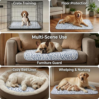 Qeils Reusable Puppy Pads, 2 Pack Washable Pee Pads for Dogs, Waterproof Non Slip Wee Wee pad, Absorbent and Leakproof Training Mats for Potty, Crate, Playpen, Bed, Sofa, 18"x 24"