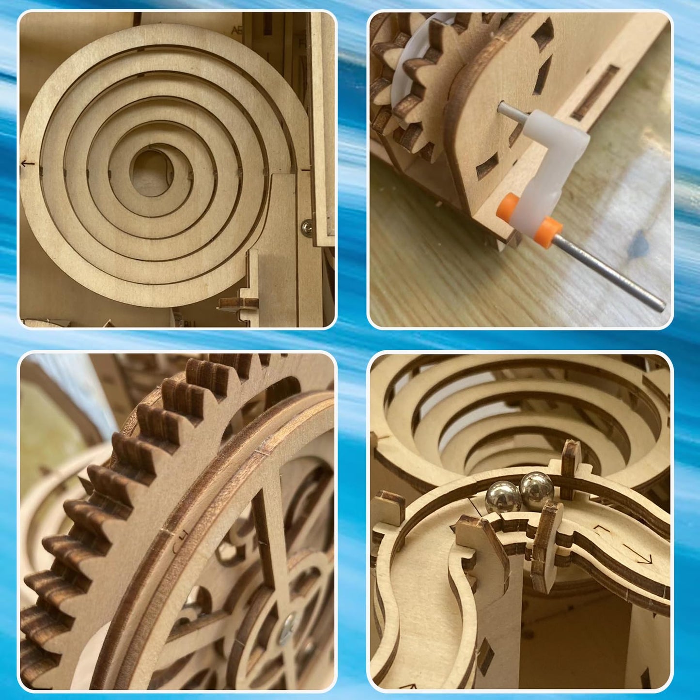3D Wooden Puzzle Marble Run for Adults - DIY Mechanical Puzzle Assembly Model Kit Wood Crafts to Build for Adult Age 14+ Years Old