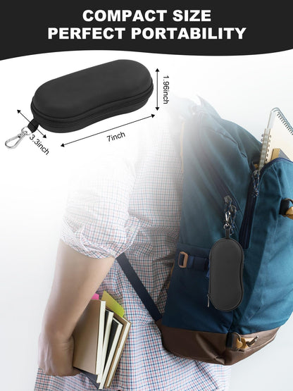 CORVIDA Double Glasses Case Hard EVA Shell Dual Eyeglasses Case Travel Sunglasses Organizer Includes Microfiber Cloth & Mini Screwdriver (Black)