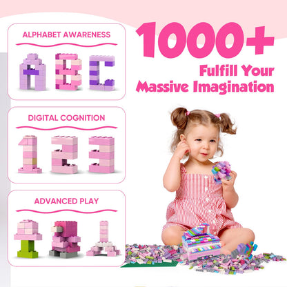 ekuzi Creative Building Blocks Set Compatible with Major Brands Classic, Includes Dual-Sided and Single-Sided Baseplates, Variety of Accessories to Spark Imagination